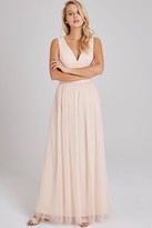 Thumbnail for your product : Little Mistress Bea Nude Lace-Trim Maxi Dress