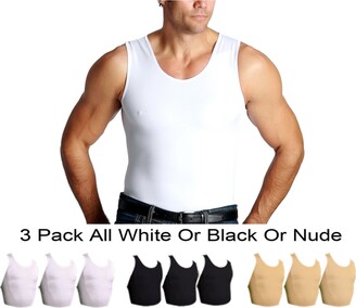Instaslim Men's Big & Tall Insta Slim 3 Pack Compression Muscle Tank T-Shirts