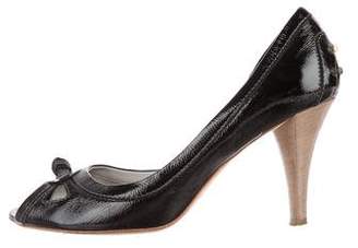 Tod's Patent Leather Peep-Toe Pumps