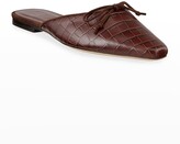 Thumbnail for your product : STAUD Gina Mock-Croc Flat Mules