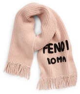 Thumbnail for your product : Fendi Knit Logo Wool Scarf
