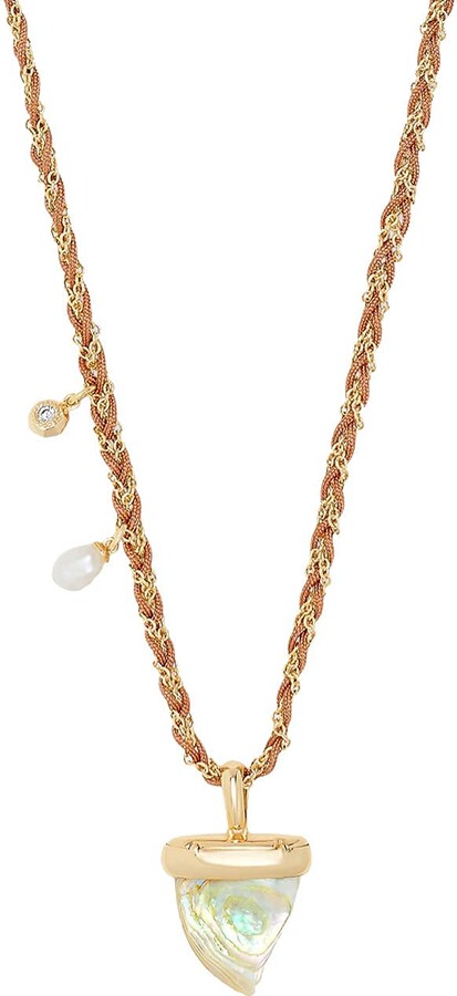 Kendra Scott Oleana Long Pendant Necklace Gold/Iridescent Abalone One Size