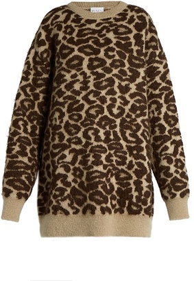 Raey Oversized leopard-jacquard mohair-blend sweater