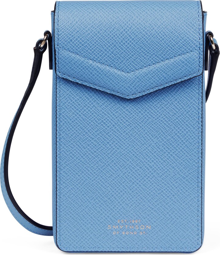 Smythson Leather Panama Envelope Phone Case