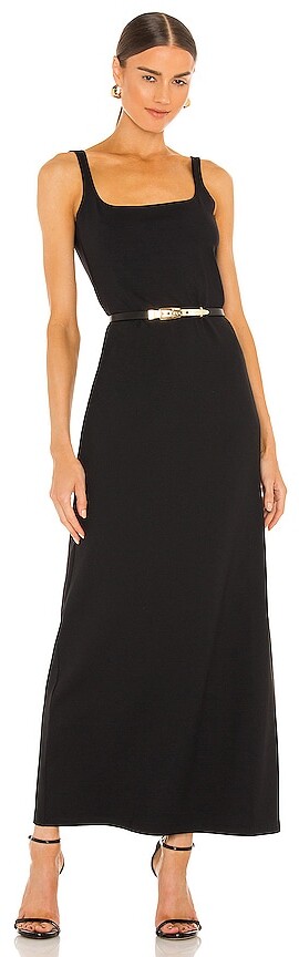black maxi dress with belt