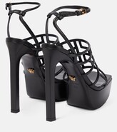 Thumbnail for your product : Versace Greca Maze leather platform sandals