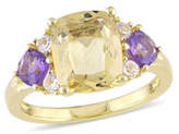 Thumbnail for your product : HBC CONCERTO Citrine, Amethyst, White Topaz and Sterling Silver Three-Stone Ring