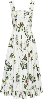 Oscar de la Renta Floral-Print Midi Dress