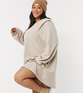 Thumbnail for your product : Only Curve longline sweat dress in beige