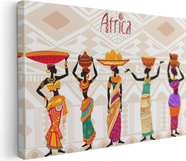 Beautiful Black African Woman in Ethnic Dress - Canvas Print Wall Art
