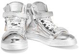 Thumbnail for your product : Giuseppe Zanotti Metallic Embellished Leather High-Top Sneakers