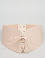 Thumbnail for your product : ASOS Curve CURVE Wide Corset Belt In Beige