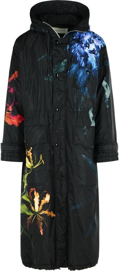 Dries Van Noten Printed Hooded Coat