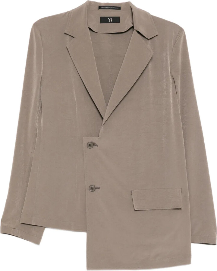 Y's Ta/pe asymmetric-hem blazer
