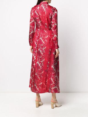 813 Silk Floral Print Shirt Dress