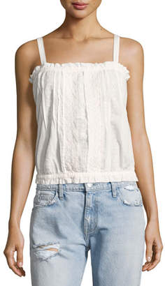 Current/Elliott The Eyelet Lace Tank Top, White