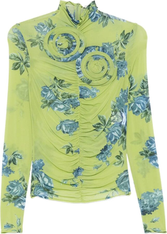 Magda Butrym Floral-Print Gathered Top