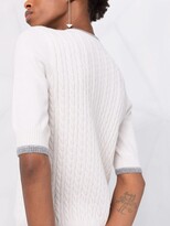 Thumbnail for your product : D-Exterior Half-Sleeve Cable-Knit Sweater
