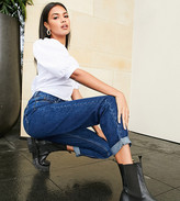 Thumbnail for your product : ASOS Tall ASOS DESIGN Tall high rise 'original' mom jeans in darkwash