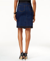 Thumbnail for your product : INC International Concepts Petite Button-Front Denim Skirt, Only at Macy's