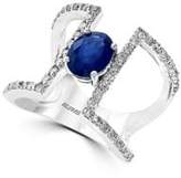 Thumbnail for your product : Effy 14K White Gold 0.59TCW Diamond Natural Sapphire Ring