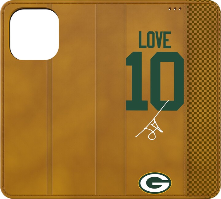 Keyscaper Jordan Love Brown Green Bay Packers Folio iPhone Case