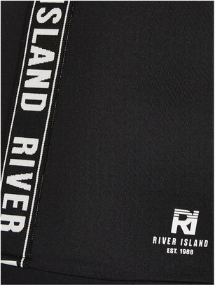 River Island Girls Active Long Sleeve Cropped Top-Black