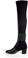 Thumbnail for your product : Laurence Dacade Leather/Stretch Crepe Over-the-Knee Boots Gr. 40