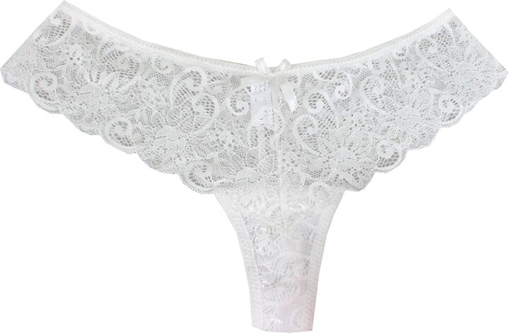 FunAloe Lace Knickers for Women Panties French Knickers Women See Through  Knickers Ladies Briefs Sexy Underwear Naughty 6 Pack Sheer Cut Out Thong  Low Waist T Women Underwear Bikini Silky Comfy Pack