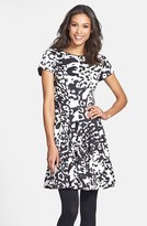 Thumbnail for your product : Eliza J Large Back Keyhole Seamed Ponte Knit Fit & Flare Dress (Online Only)