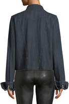 Thumbnail for your product : RtA Ashley Snap-Front Long-Sleeve Dark-Wash Denim Shirt