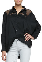 Thumbnail for your product : Robert Rodriguez Net-Inset Oversized Shirt