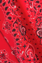 Thumbnail for your product : Alexander Wang Leather-trimmed Paisley-print Silk Crepe De Chine Midi Slip Dress