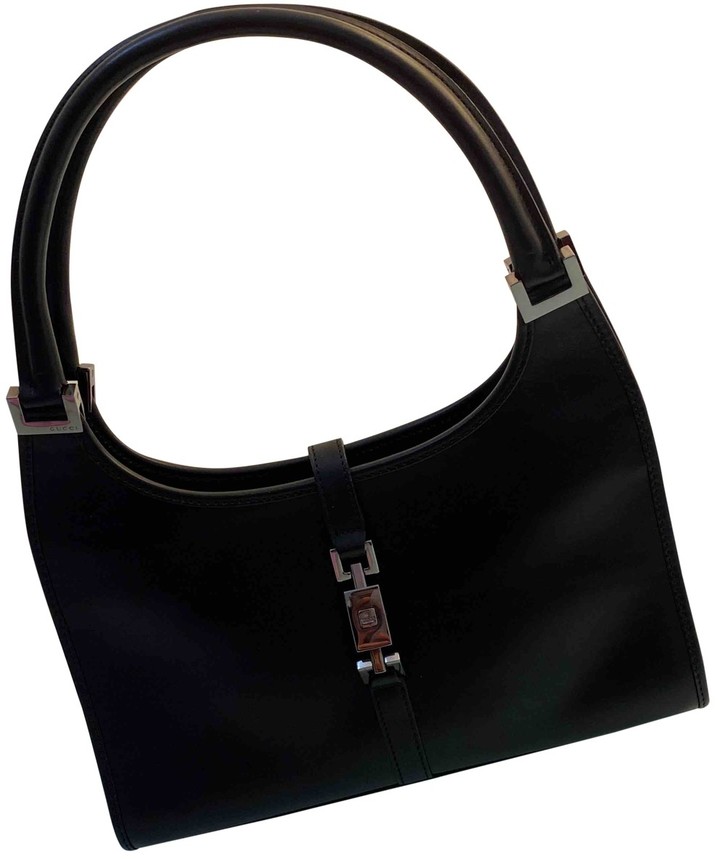 Gucci Jackie Vintage Black Leather Handbags ShopStyle Bags
