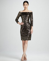 Thumbnail for your product : David Meister Sequined Off-Shoulder Cocktail Dress