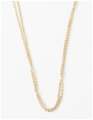 Basque Fine Double Chain Layered Neck Gold Necklace
