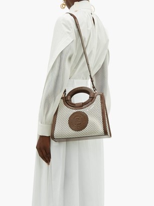 Fendi Runaway Small Perforated-leather Bag - White Multi