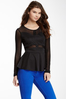 Thumbnail for your product : Romeo & Juliet Couture Long Sleeve Peplum Blouse