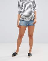 Thumbnail for your product : ASOS Maternity Petite Denim Shorts In Oxford Blue Wash