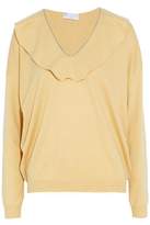 Thumbnail for your product : Brunello Cucinelli Ruffle-Trimmed Bead-Embellished Cashmere Sweater