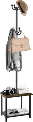 Coat Rack, Hall Tree With Bench And Shoe Storage,Coat Racks Freestanding,Coat Tree With 12 Hooks For Clothes Bag Hats,Used In Bedroom Office Living Ro