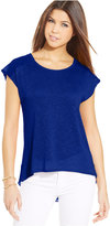 Thumbnail for your product : Amy Byer BCX Juniors' Chiffon-Panel High-Low Top