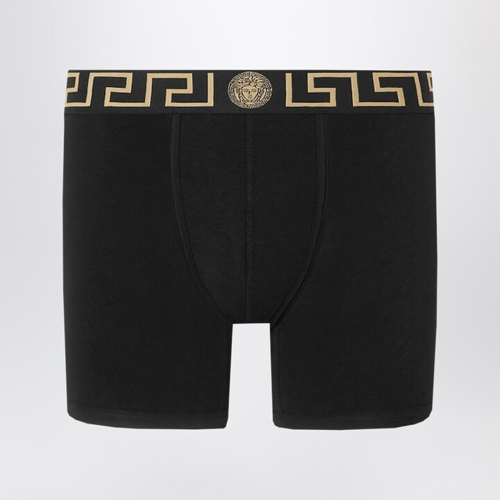 Versace White fitted boxers with Greca waistband