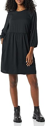Amazon Essentials Women's Satin Georgette 3/4 Sleeve Crewneck Mini Dress