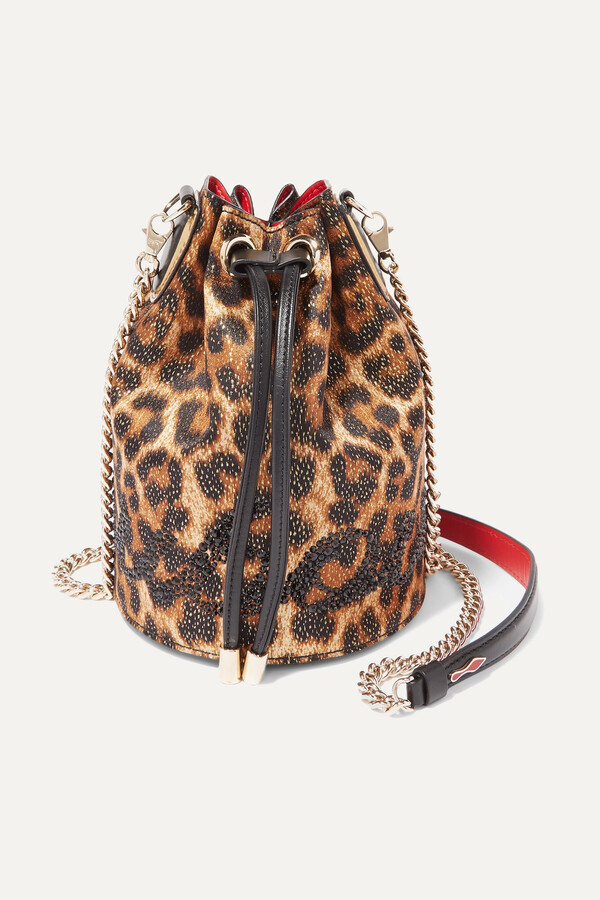 Christian Louboutin Cabachic Mini Leopard-Print Bucket Bag