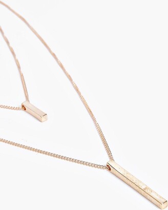 boohoo Double Bar Layered Necklace