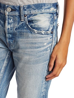 Moussy Vintage Kelley Mid-Rise Tapered Ankle Distressed Jeans