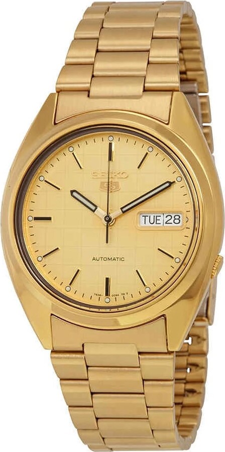 Men's Seiko 5 Gold Dial Watch