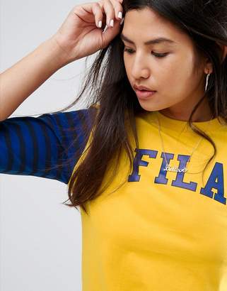 Fila Raglan 3/4 Sleeve T-Shirt With Contrast Sleeves