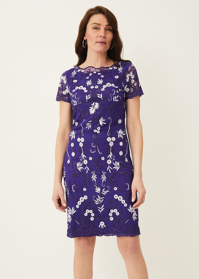 Phase Eight Embroidered Women's Blue Dresses | ShopStyle UK